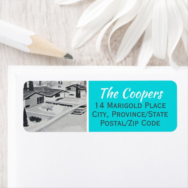 Mid Century Modern Return Address Label (Insitu)
