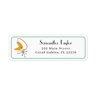 Mid-Century Modern Return Address Label – Retro