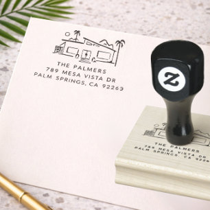Mid Century Modern Return Address Stamp