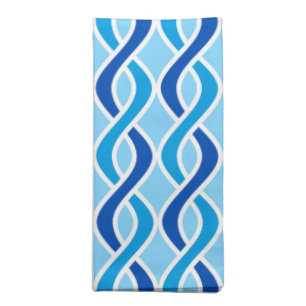 Mid-Century Modern Ribbons, cobalt & sky blue Cloth Napkin