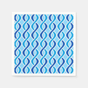 Mid-Century Modern Ribbons, cobalt & sky blue Napkins