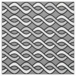 Mid-Century Modern Ribbons, grey, black and white Fabric