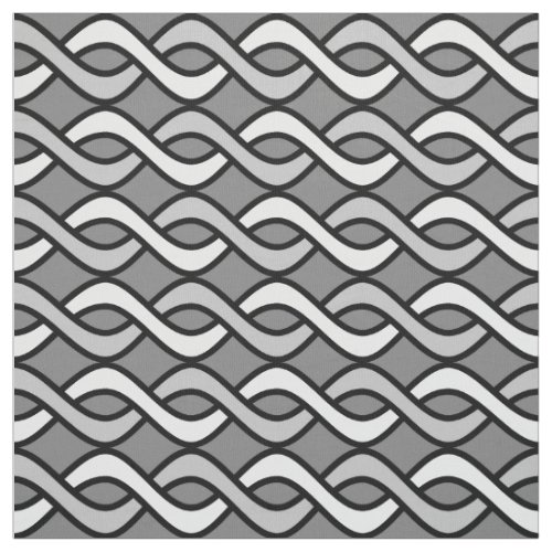 Mid_Century Modern Ribbons grey black and white Fabric