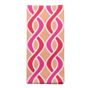 Mid-Century Modern Ribbons, shades of coral Napkin