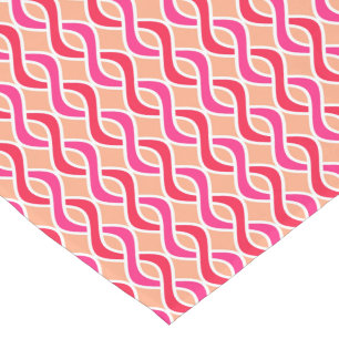 Mid-Century Modern Ribbons, shades of coral Short Table Runner