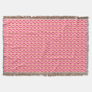 Mid-Century Modern Ribbons, shades of coral Throw Blanket