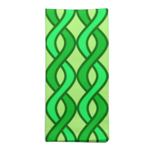 Mid-Century Modern Ribbons, shades of green Cloth Napkin