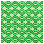 Mid-Century Modern Ribbons, shades of green Fabric