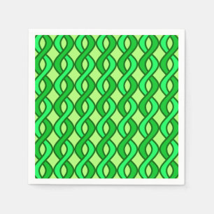 Mid-Century Modern Ribbons, shades of green Napkins