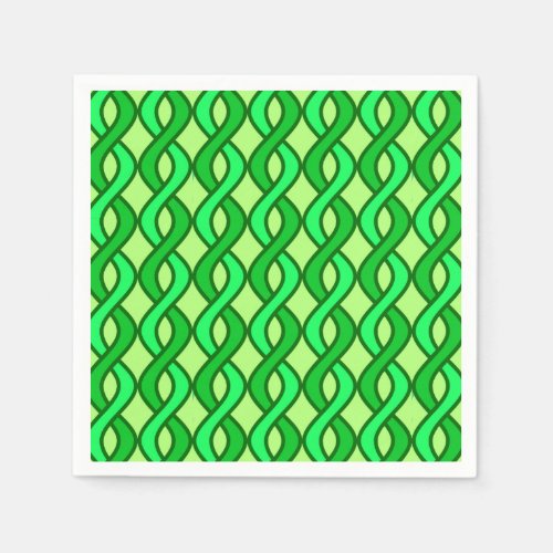 Mid_Century Modern Ribbons shades of green Napkins