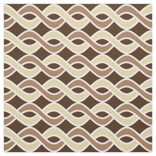 Mid-Century Modern Ribbons, taupe and brown Fabric