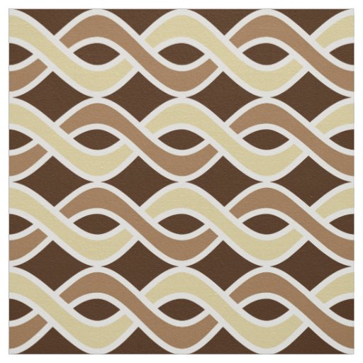 Mid-Century Modern Ribbons, taupe and brown Fabric
