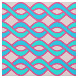 Mid-Century Modern Ribbons, turquoise and pink Fabric