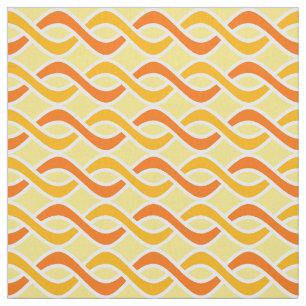 Mid-Century Modern Ribbons, yellow and orange Fabric