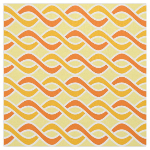 Mid-Century Modern Ribbons, yellow and orange Fabric