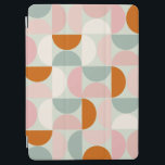 Mid Century Modern Sage Green Blush Orange Pattern iPad Air Cover<br><div class="desc">Retro mid century modern pattern – abstract geometric shapes – minimalist pattern sage green,  blush pink,  Orange and cream white.</div>