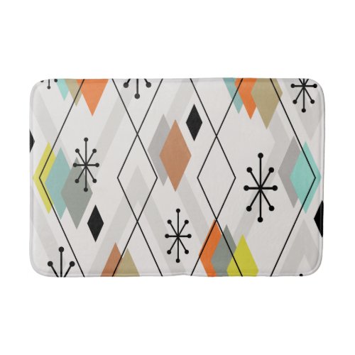 Mid Century Modern Scattered Diamonds Bath Mat