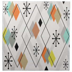 Mid Century Modern Scattered Diamonds Cloth Napkin