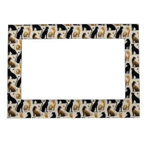 Mid-Century Modern Seamless Panther Pattern Magnetic Frame