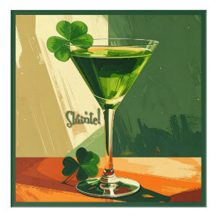 Mid Century Modern Shamrock Martini Sláinte!  Acrylic Print