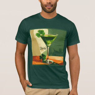 Mid Century Modern Shamrock Martini Sláinte!  T-Shirt