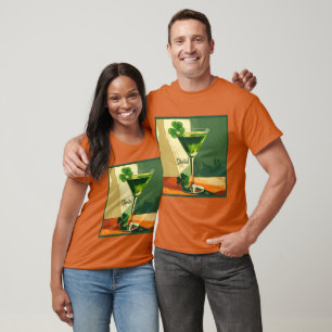 Mid Century Modern Shamrock Martini Sláinte!  T-Shirt
