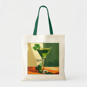 Mid Century Modern Shamrock Martini Sláinte! Tote Bag