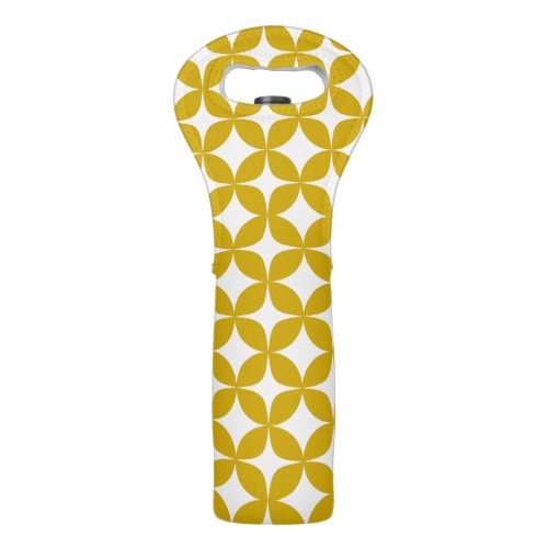 Mid Century Modern Shape Pattern Mustard Yellow Wine Bag
