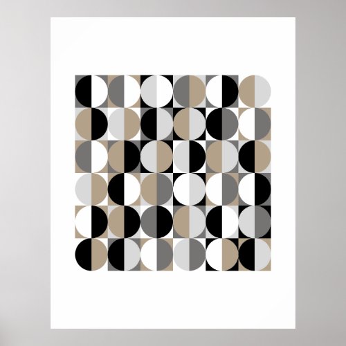 Mid_Century Modern Shapes Circles Poster