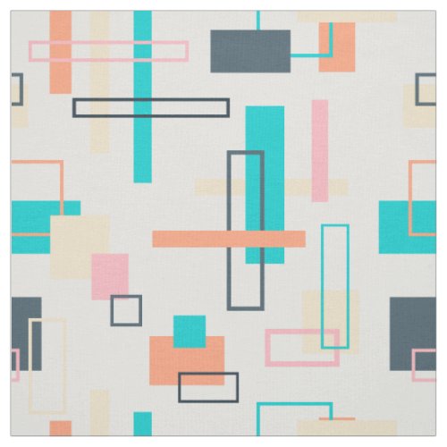 Mid Century Modern Shapes Fabric Pattern