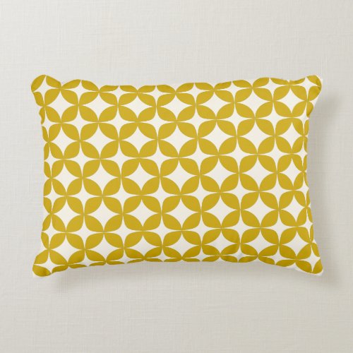 Mid Century Modern Shapes in Mustard Yellow Accent Pillow