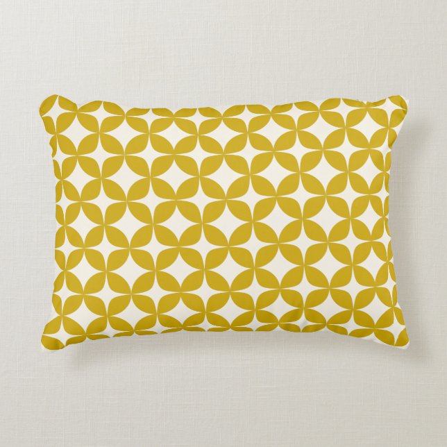 Mid Century Modern Shapes in Mustard Yellow Accent Pillow (Front)