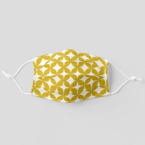Mid Century Modern Shapes in Mustard Yellow Adult Cloth Face Mask