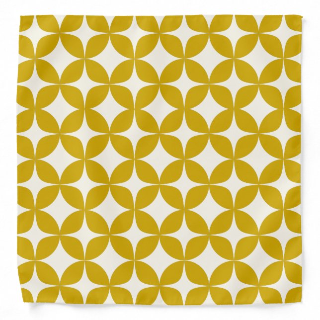 Mid Century Modern Shapes in Mustard Yellow Bandana (Front)