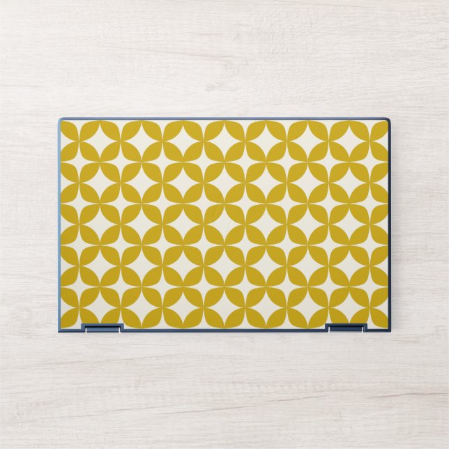 Mid Century Modern Shapes in Mustard Yellow HP Laptop Skin (Front)