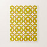 Mid Century Modern Shapes in Mustard Yellow Jigsaw Puzzle<br><div class="desc">A modern minimalist mid century inspired illustration of geometric shapes in mustard yellow.</div>