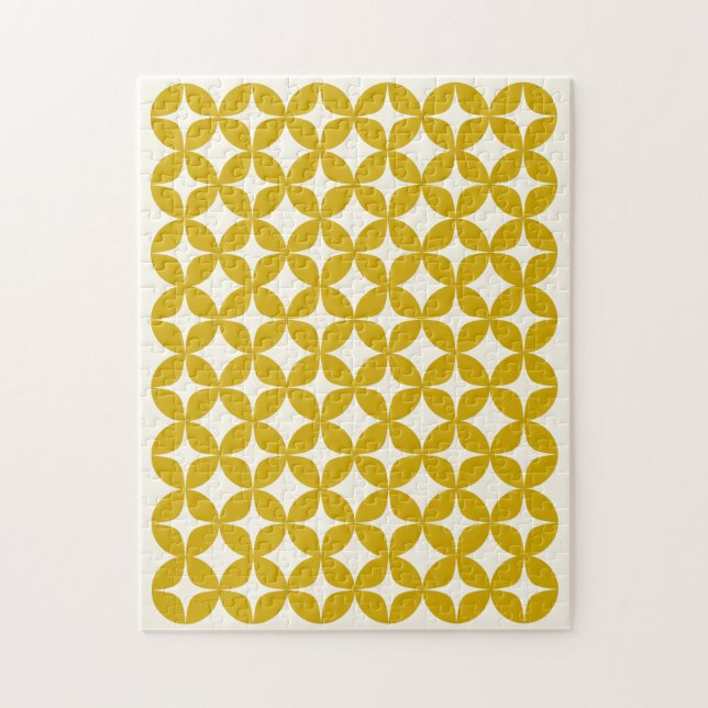 Mid Century Modern Shapes in Mustard Yellow Jigsaw Puzzle (Vertical)