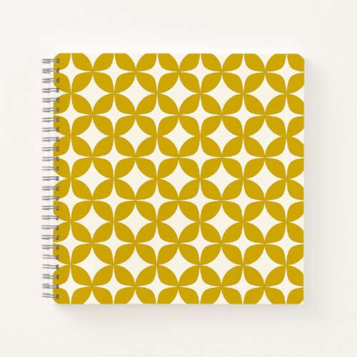 Mid Century Modern Shapes in Mustard Yellow Notebook