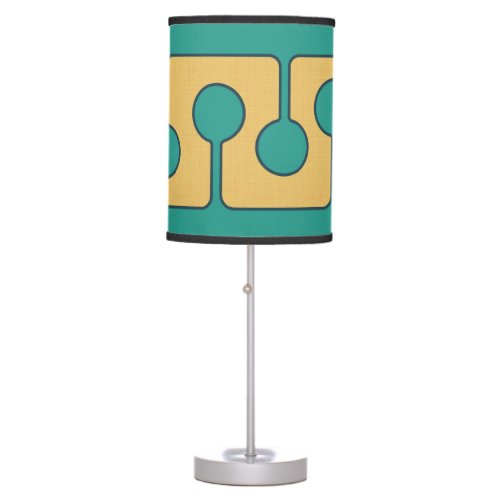 Mid Century Modern Shapes in Sync Teal Yellow Table Lamp