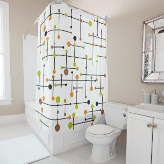 Mid century modern  shower curtain