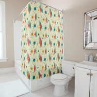 Mid-Century Modern Shower Curtain, Diamond Pattern Shower Curtain