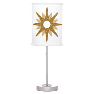 Mid Century Modern Single Gold Starburst Table Lamp
