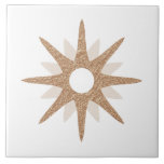Mid-Century Modern Single Pink Starburst | Large Ceramic Tile<br><div class="desc">Mid-century modern inspired design featuring a single vintage retro pink starburst on a white background. Simple, clean modern design. Create your own custom tile by uploading a new image, or use the "message" button to contact the designer for help. To create your own design: 1. Select personalize this template. 2....</div>