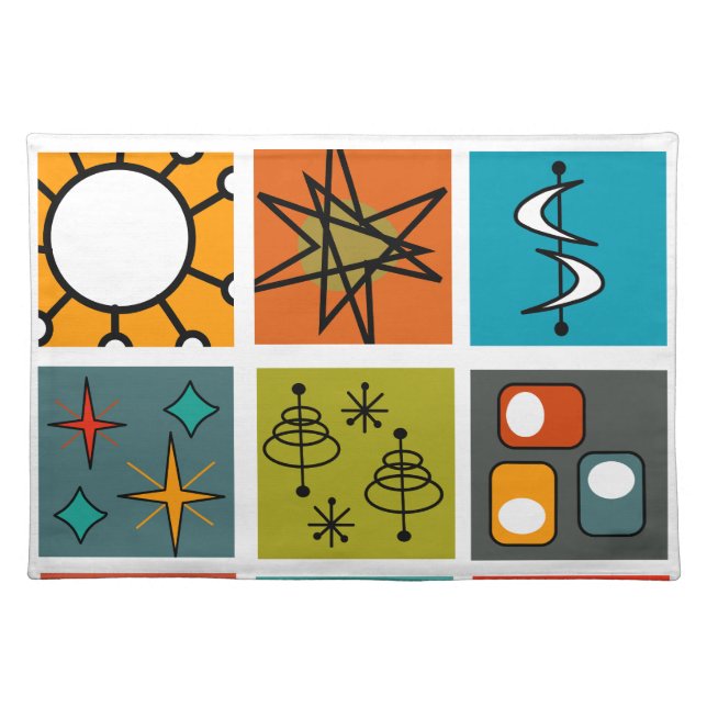 Mid-Century Modern Smorgasbord Cloth Placemat (Front)