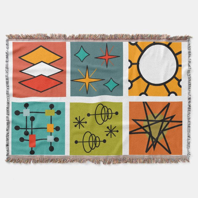 Mid-Century Modern Smorgasbord Throw Blanket (Front)