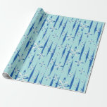 Mid century modern snowflakes in light blue  wrapping paper<br><div class="desc">Have a Mid Century holiday style wrapping paper. This original vintage design by Danny's Remake Remodel is going to make your holidays feel cozy and warm. Original design by Danny's Remake Remodel©.
Or look for dannysremakeremodel.</div>
