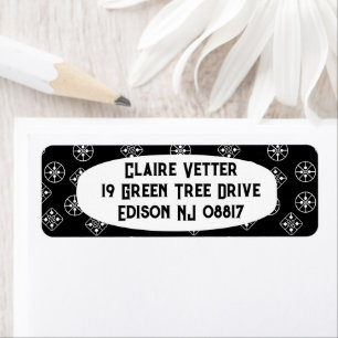 Mid-Century Modern Snowflakes Label