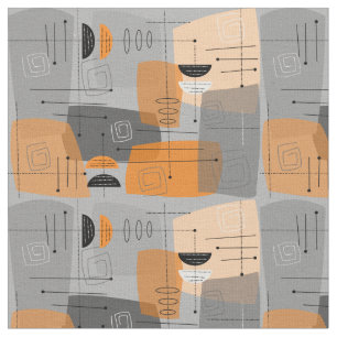 Mid-Century Modern Space Age Abstract Fabric