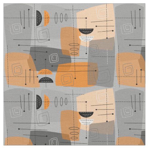 Mid-Century Modern Space Age Abstract  Fabric