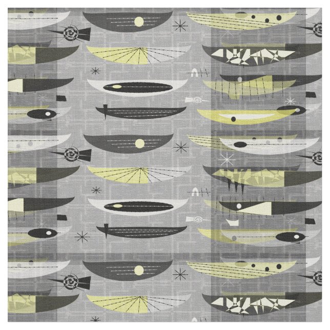Mid-Century Modern Space Age Abstract Fabric (Close Up)